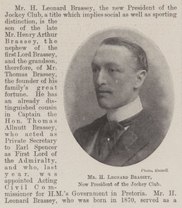 M. H Leonard Brassey, nouveau président du Jockey Club