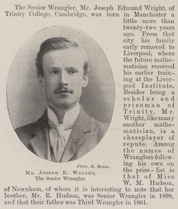M. Joseph E Wright, le Senior Wrangler - English Photographer