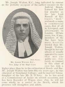 M. Joseph Walton, KC, nouveau juge de la Haute Cour - English Photographer