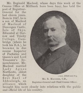 M. R Macleod, CB, registraire général et chef du recensement - English Photographer