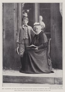 Mme Gladstone et son petit-fils, William Glynne Charles Gladstone, héritier des domaines de Hawarden - English Photographer