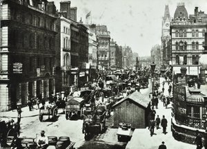 New Bridge Street, vers Ludgate Circus, City de Londres, 1890 - English Photographer