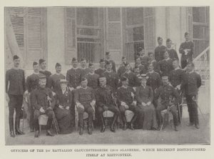 Officiers du 1er bataillon du Gloucestershire (28e Slashers), régiment qui s