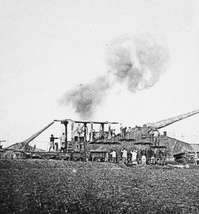 Nos canons ferroviaires de 16 pouces démolissent les emplacements en béton allemands et ouvrent la voie à l
