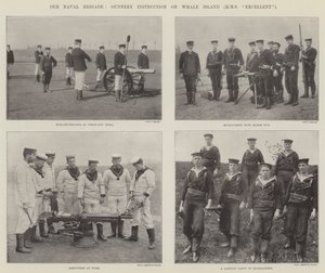 Notre brigade navale, instruction de tir sur Whale Island (HMS Excellent)