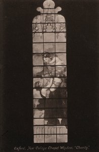 Oxford, Vitrail de la chapelle du New College, Charité - English Photographer