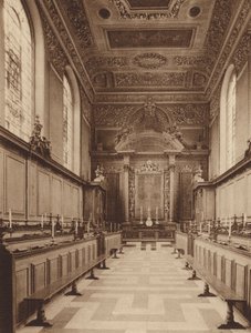 Oxford : Trinity College, intérieur de la chapelle, vue vers l