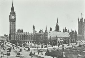 Parliament Square, Westminster LB : vue vers Big Ben et les Chambres du Parlement, 1895 - English Photographer