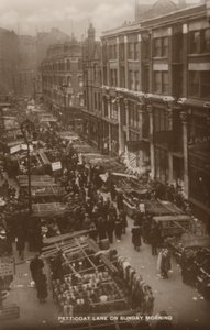 Petticoat Lane, Londres, le dimanche matin (photo n/b)