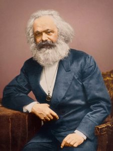 Portrait de Karl Marx en costume bleu - English Photographer