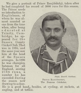 Prince Ranjitsinhji, le célèbre joueur de cricket - English Photographer