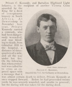 Soldat C Kennedy, décoré de la VC pour bravoure à Dewetsdorp
