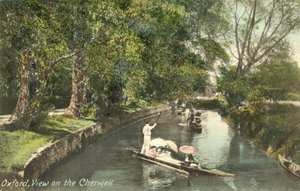 Punters sur le Cherwell, Oxford (photo en couleur)