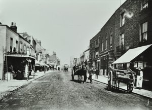 Putney High Street, vue vers le pont, 1885 - English Photographer