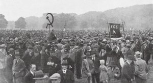 Rassemblement de travailleurs au chômage à Hyde Park, Londres - English Photographer