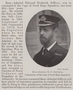 Contre-amiral E F Jeffreys, commandant de l