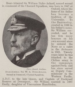 Contre-amiral Sir W A Dyke-Acland, second en commandement, escadron de la Manche - English Photographer