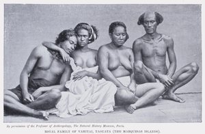 Famille royale de Vahitai, Taouata, les îles Marquises (photo n/b) - English Photographer
