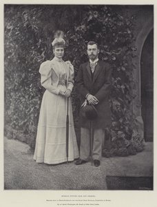 Le futur tsar et tsarine de Russie, la princesse Alix de Hesse-Darmstadt et le grand-duc Nicolas, tsarévitch de Russie