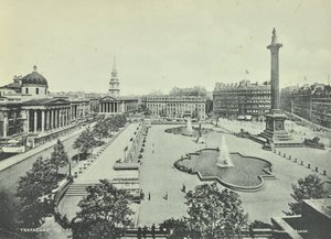 Saint Martin in the Fields, National Gallery, Colonne de Nelson, Trafalgar Square, Westminster : vue depuis le toit vers l