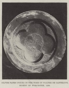 Patène en argent trouvée dans la tombe de Walter de Cantelupe, évêque de Worcester, 1236 - English Photographer