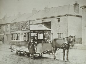 Voiture à cheval de la Croydon Tramways Company au terminus de Red Deer, 1885 - English Photographer