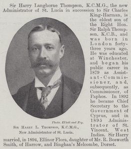 Sir Harry L Thompson, KCMG, nouvel administrateur de Sainte-Lucie - English Photographer
