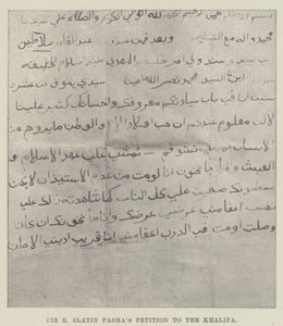 Pétition de Sir R Slatin Pasha au Khalifa