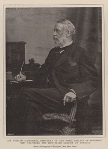 Sir William MacCormac, président du Royal College of Surgeons, qui a prononcé l