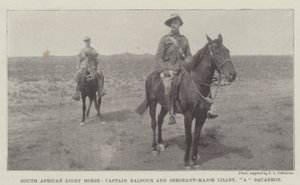 South African Light Horse, capitaine Balfour et sergent-major Lilley, escadron A - English Photographer
