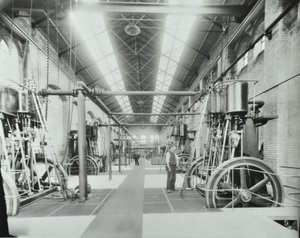 Égout de Southern Outfall, Crossness: intérieur de la salle des machines, 1894 - English Photographer