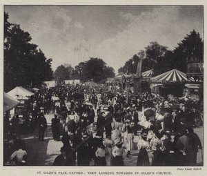 Foire de St Giles, Oxford, vue vers l