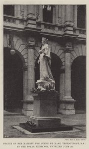 Statue de Sa Majesté la Reine par Hamo Thornycroft, RA, à la Bourse Royale, dévoilée le 20 juin - English Photographer
