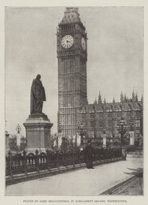 Statue de Lord Beaconsfield, sur Parliament Square, Westminster - English Photographer