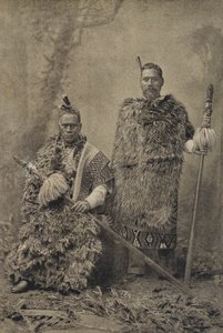 Tawhiao, le roi maori, et le major Wiremu Te Wheoro (photo n/b) - English Photographer