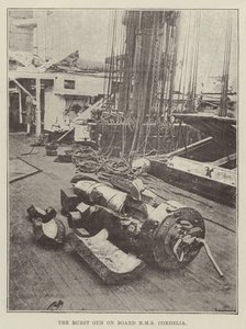 Le canon éclaté à bord du HMS Cordelia - English Photographer