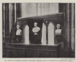 Les bustes de Charles Kingsley, Matthew Arnold et F D Maurice à l