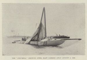 Le Columbia, montrant le mât en acier emporté le 2 août 1899 - English Photographer
