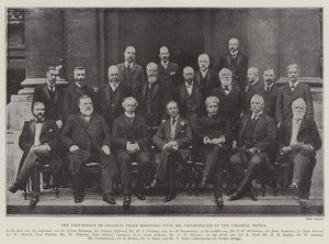 La conférence des premiers ministres coloniaux avec M. Chamberlain au ministère des Colonies - English Photographer
