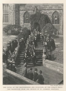 La cour de la fraternité et Guestling des Cinq Ports, la procession de l