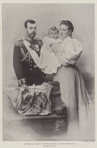 Le Tsar et la Tsarine, avec leur fille, la Grande-Duchesse Olga