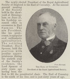 Le comte de Coventry, président de la Royal Agricultural Society