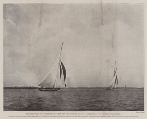 La première voile du Shamrock II, le nouveau challenger devançant le Shamrock I dans les eaux de Southampton - English Photographer