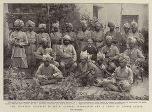 Les troubles frontaliers en Inde, le colonel Warburton et un groupe de levées Afridi - English Photographer