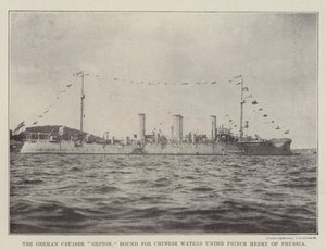Le croiseur allemand Gefion, en route pour les eaux chinoises sous le prince Henri de Prusse - English Photographer