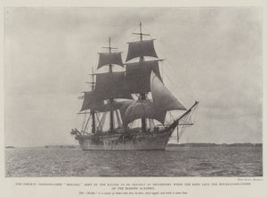 Le navire-école allemand Moltke, envoyé par le Kaiser pour être présent à Devonport lorsque le roi pose la première pierre de l