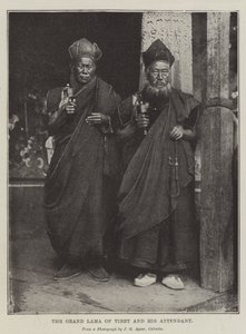 Le Grand Lama du Tibet et son assistant