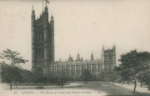 La Chambre des lords depuis les jardins Victoria, Londres - English Photographer