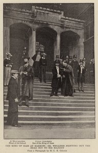 Le Roi de Siam à Harrow, le Dr Welldon montrant le Premier Garçon à Sa Majesté - English Photographer