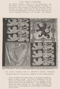 La bannière du roi pour la chapelle Saint-Georges, Windsor, brodée par la Royal School of Art Needlework - English Photographer